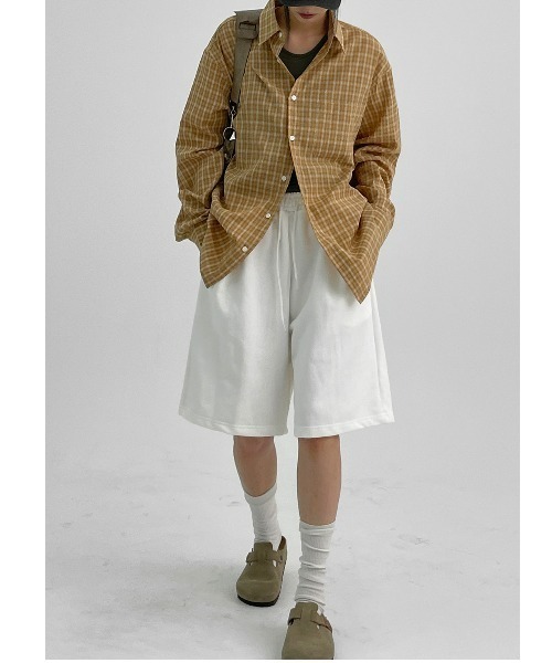 BLACKUP（ブラックアップ）の「[MADE] ディキデンバミューダオーバーフィットバンディングパンツ（スウェットパンツ・レディース・ホワイト/グレー・FREE）」の20枚目の写真