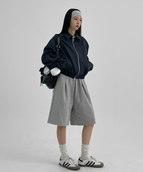 BLACKUP（ブラックアップ）の「[MADE] ディキデンバミューダオーバーフィットバンディングパンツ（スウェットパンツ・レディース・ホワイト/グレー・FREE）」の8枚目の写真