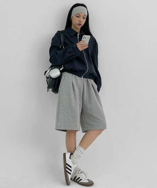 BLACKUP（ブラックアップ）の「[MADE] ディキデンバミューダオーバーフィットバンディングパンツ（スウェットパンツ・レディース・ホワイト/グレー・FREE）」の12枚目の写真