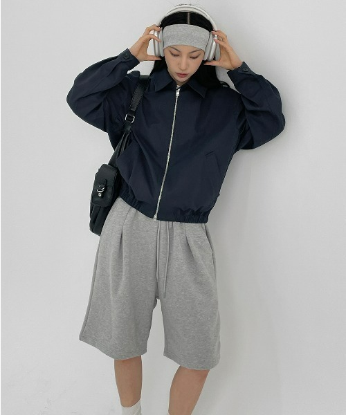 BLACKUP（ブラックアップ）の「[MADE] ディキデンバミューダオーバーフィットバンディングパンツ（スウェットパンツ・レディース・ホワイト/グレー・FREE）」の3枚目の写真