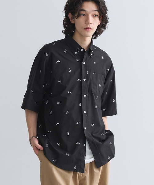 CRAFT STANDARD BOUTIQUE（クラフトスタンダードブティック）の「アニマルプリントボタンダウン半袖シャツ（シャツ/ブラウス・メンズ・ホワイト/ブルー/ブラック・LL/L/M）」の2枚目の写真