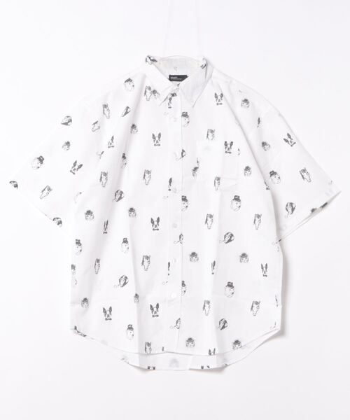 CRAFT STANDARD BOUTIQUE（クラフトスタンダードブティック）の「アニマルプリントボタンダウン半袖シャツ（シャツ/ブラウス・メンズ・ホワイト/ブルー/ブラック・LL/L/M）」の4枚目の写真