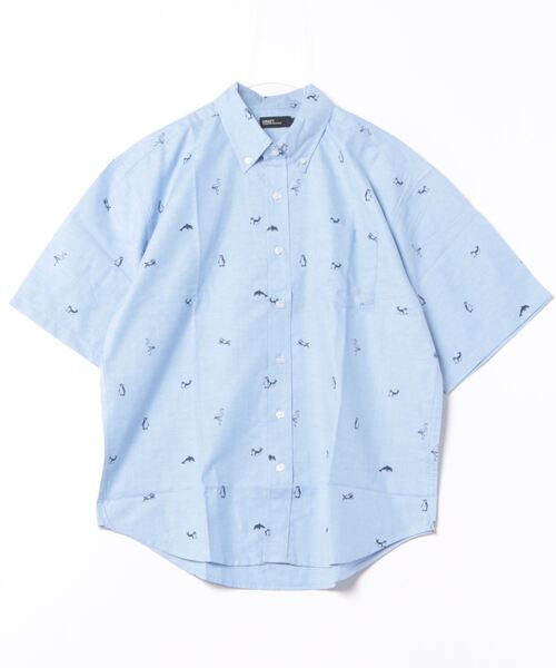 CRAFT STANDARD BOUTIQUE（クラフトスタンダードブティック）の「アニマルプリントボタンダウン半袖シャツ（シャツ/ブラウス・メンズ・ホワイト/ブルー/ブラック・LL/L/M）」の5枚目の写真