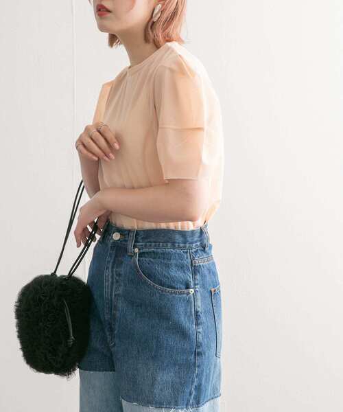 KBF（ケイビーエフ）の「ショルダータックメッシュトップス（Tシャツ/カットソー・レディース・ベージュ系その他/グリーン系その他/ブルー系その他・ONE）」の7枚目の写真