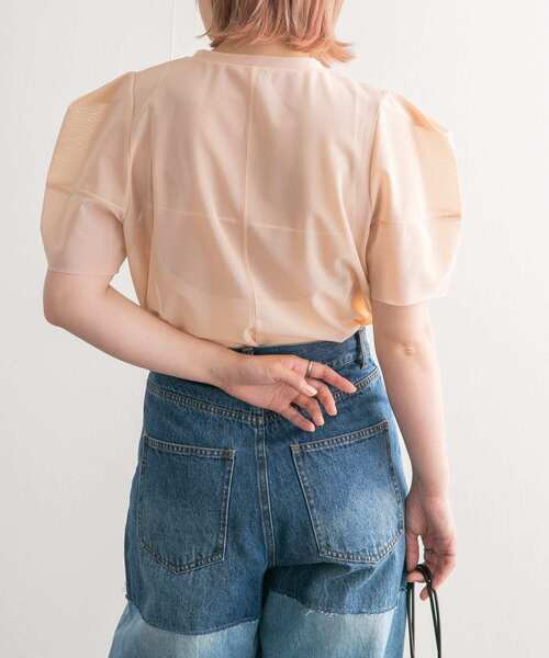 KBF（ケイビーエフ）の「ショルダータックメッシュトップス（Tシャツ/カットソー・レディース・ベージュ系その他/グリーン系その他/ブルー系その他・ONE）」の9枚目の写真