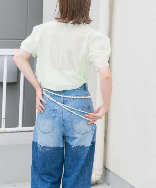 KBF（ケイビーエフ）の「ショルダータックメッシュトップス（Tシャツ/カットソー・レディース・ベージュ系その他/グリーン系その他/ブルー系その他・ONE）」の14枚目の写真