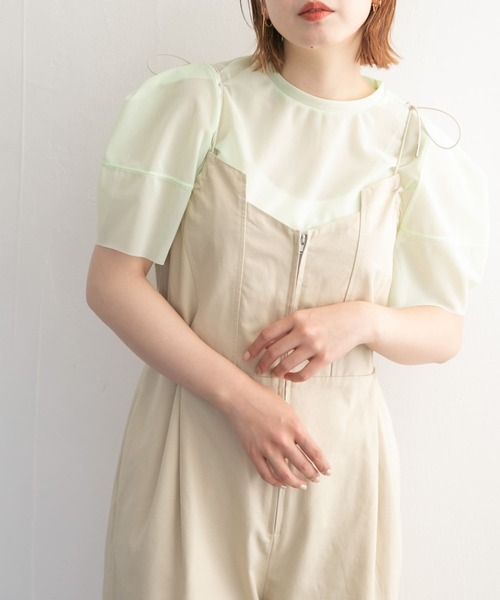 KBF（ケイビーエフ）の「ショルダータックメッシュトップス（Tシャツ/カットソー・レディース・ベージュ系その他/グリーン系その他/ブルー系その他・ONE）」の17枚目の写真