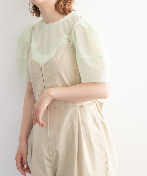 KBF（ケイビーエフ）の「ショルダータックメッシュトップス（Tシャツ/カットソー・レディース・ベージュ系その他/グリーン系その他/ブルー系その他・ONE）」の18枚目の写真