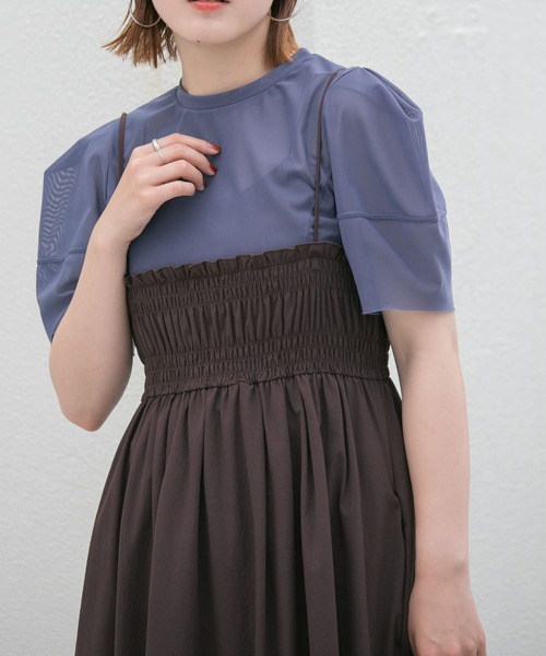 KBF（ケイビーエフ）の「ショルダータックメッシュトップス（Tシャツ/カットソー・レディース・ベージュ系その他/グリーン系その他/ブルー系その他・ONE）」の22枚目の写真