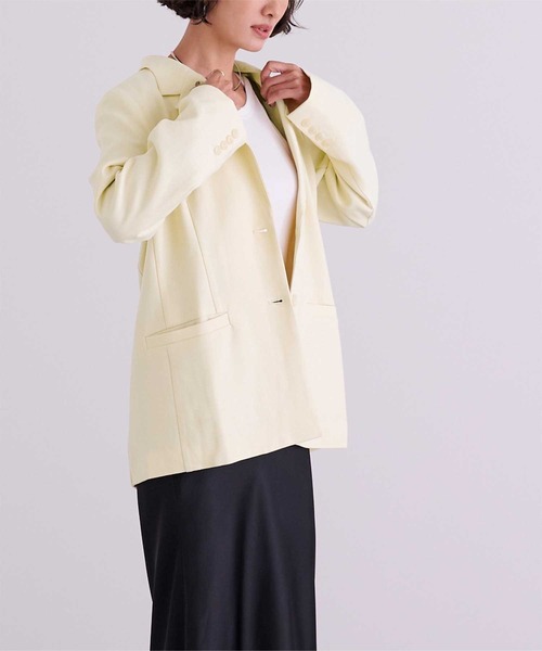 UR'S（ユアーズ）の「テーラードシングルジャケット（テーラードジャケット・レディース・ライトグレー/ブラック/アイボリー・S/M/L）」の6枚目の写真