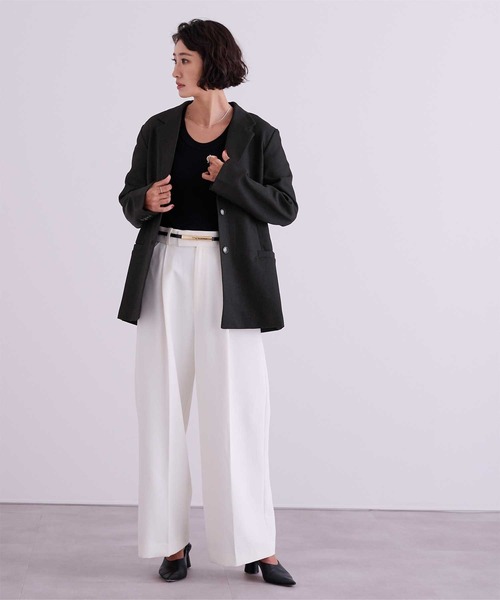 UR'S（ユアーズ）の「テーラードシングルジャケット（テーラードジャケット・レディース・ライトグレー/ブラック/アイボリー・S/M/L）」の7枚目の写真