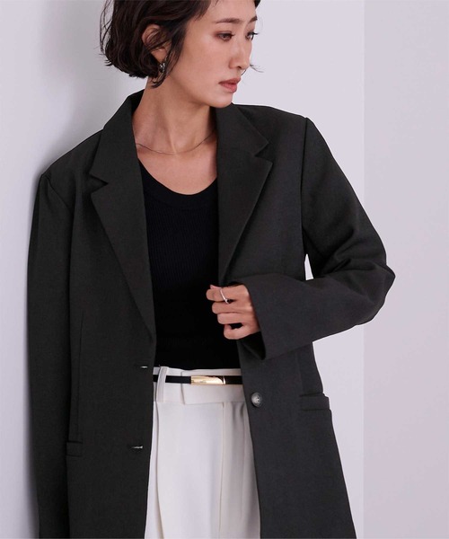 UR'S（ユアーズ）の「テーラードシングルジャケット（テーラードジャケット・レディース・ライトグレー/ブラック/アイボリー・S/M/L）」の9枚目の写真