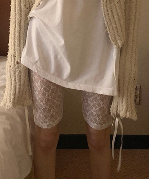Vipoa（ヴィポア）の「lace half biker pants（その他パンツ