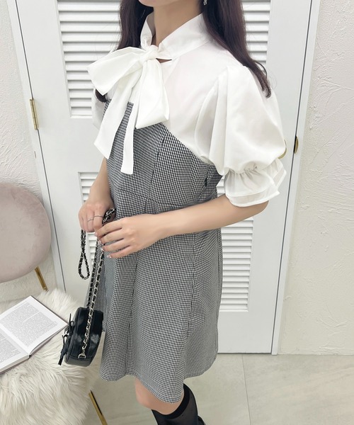 apres jour(アプレジュール)の「French girly collection ボウタイ切り替えミニワンピース【ZOZOTOWN限定アイテム】(ワンピース・レディース・ブラック系その他/ブラック・X-LARGE/フリー)」の13枚目の写真