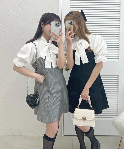 apres jour(アプレジュール)の「French girly collection ボウタイ切り替えミニワンピース【ZOZOTOWN限定アイテム】(ワンピース・レディース・ブラック系その他/ブラック・X-LARGE/フリー)」の18枚目の写真