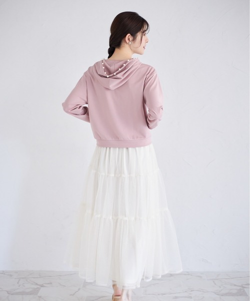 tocco closet（トッコ　クローゼット）の「ティアードチュールスカート（スカート・レディース・ピンク/グレイッシュブルー/アイボリー・S/M）」の14枚目の写真