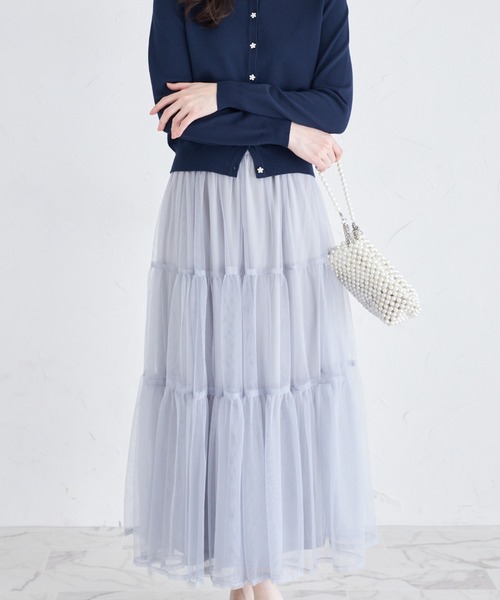 tocco closet（トッコ　クローゼット）の「ティアードチュールスカート（スカート・レディース・ピンク/グレイッシュブルー/アイボリー・S/M）」の15枚目の写真