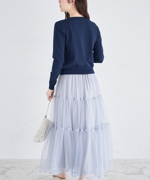 tocco closet（トッコ　クローゼット）の「ティアードチュールスカート（スカート・レディース・ピンク/グレイッシュブルー/アイボリー・S/M）」の17枚目の写真