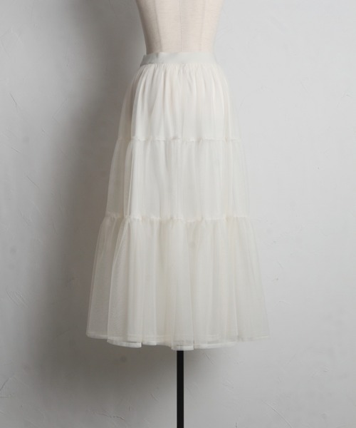 tocco closet（トッコ　クローゼット）の「ティアードチュールスカート（スカート・レディース・ピンク/グレイッシュブルー/アイボリー・S/M）」の8枚目の写真