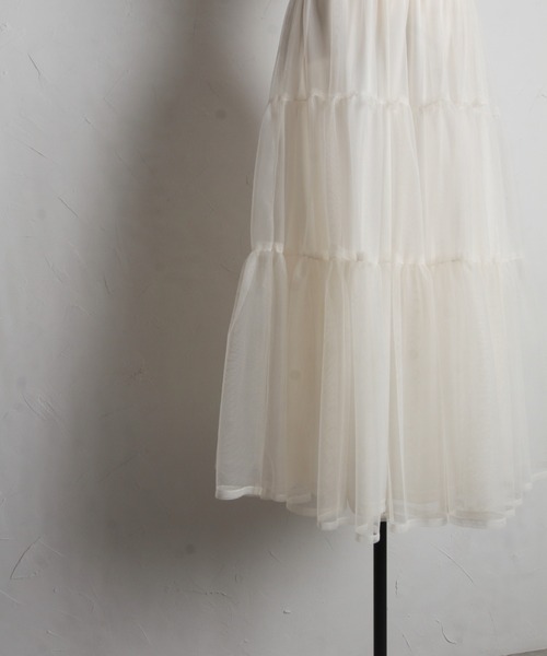tocco closet（トッコ　クローゼット）の「ティアードチュールスカート（スカート・レディース・ピンク/グレイッシュブルー/アイボリー・S/M）」の12枚目の写真