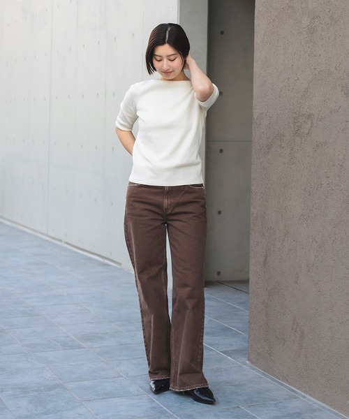 Demi-Luxe BEAMS（デミルクス ビームス）の「シンプル ボートネックニット .M（ニット/セーター・レディース・ブラック/オフホワイト/オリーブ/ブラック系その他4・FREE）」の6枚目の写真