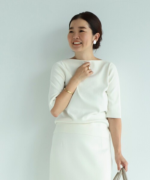 Demi-Luxe BEAMS（デミルクス ビームス）の「シンプル ボートネックニット .M（ニット/セーター・レディース・ブラック/オフホワイト/オリーブ/ブラック系その他4・FREE）」の9枚目の写真