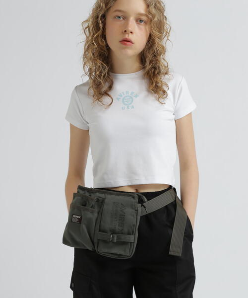 AVIREX U.S.A. ボディバッグ・ウエストポーチ ブラック AVIREX ウエストポーチ ウエストバッグ VARSITY BODY BAG/バー