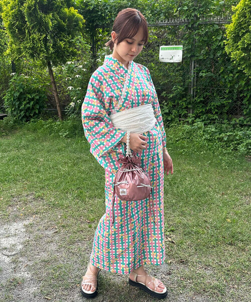 HELLO.SANFRANCISCO（ハローサンフランシスコ）の「【HELLO.SANFRANCISCO/ハローサンフランシスコ】パールハンドルリボン巾着バッグ（トートバッグ・レディース・ホワイト/ピンク/シルバー・ONE SIZE）」の12枚目の写真