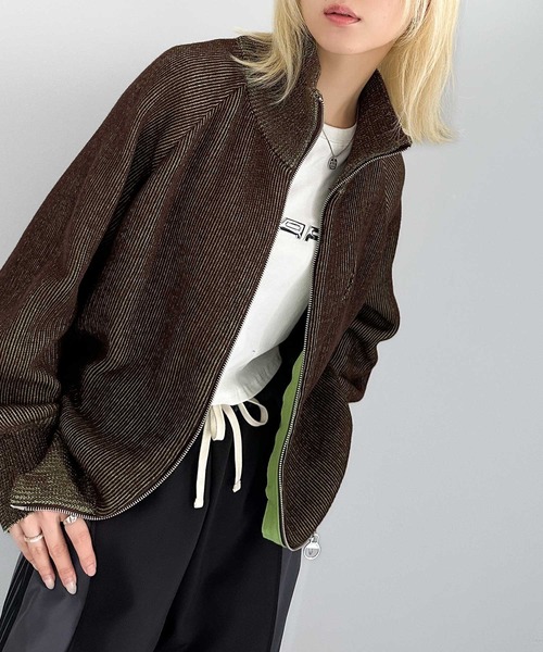 mily bilet(ミウィビレット)の「【mily bilet】街中で目を惹く、洗練されたデザイン。ミックスライクダブルジップニットカーディガン(ニット/セーター・レディース・ブラック/アイボリー/グリーン・LARGE/MEDIUM/SMALL/X-LARGE)」の22枚目の写真