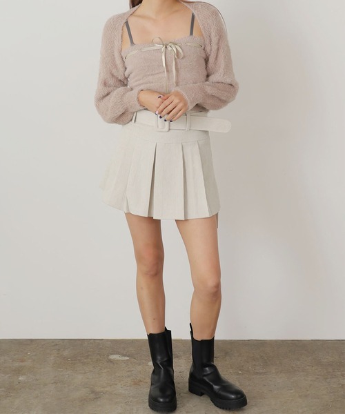 ROOPTOKYO(ループトウキョウ)の「リボンニットキャミ + ニットカーディガン アンサンブル 2点セット(カーディガン/ボレロ・レディース・ブラック/グレー/ピンク/ベージュ/ホワイト・FREE)」の18枚目の写真