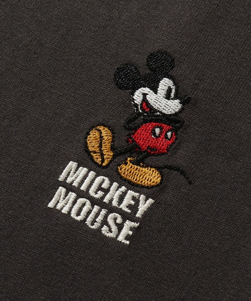 MARK & LONA × DISNEY ディズニーミッキーマウス 刺繍 Disney/ディズニー】袖刺繍ロゴ ミッキーマウス ロゴ 長袖T