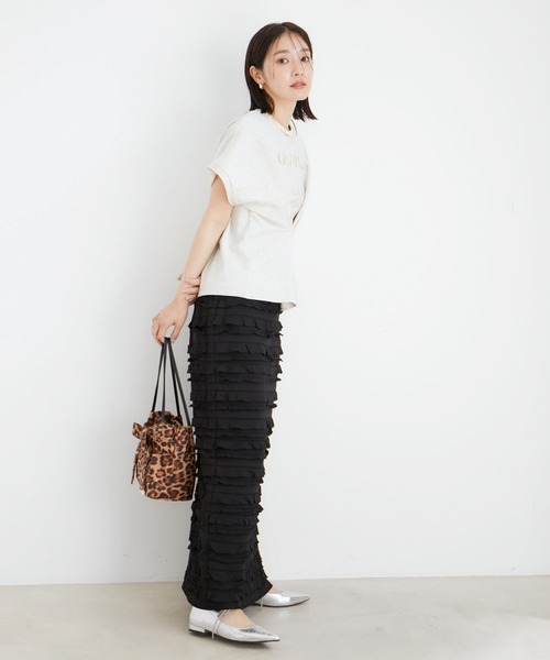 VIS（ビス）の「フリルティアードナロースカート（スカート・レディース・ブラック系その他/オフホワイト・FREE）」の11枚目の写真