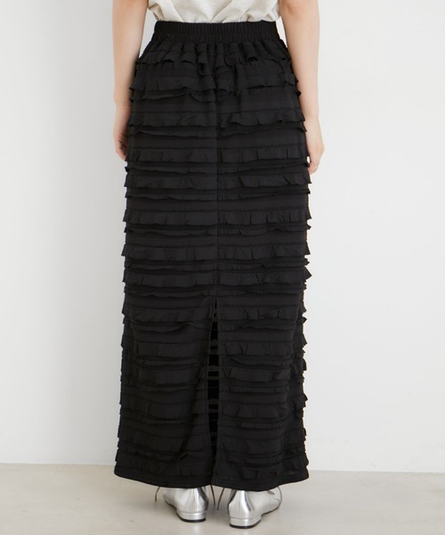 VIS（ビス）の「フリルティアードナロースカート（スカート・レディース・ブラック系その他/オフホワイト・FREE）」の18枚目の写真
