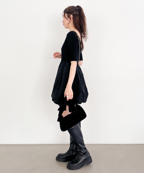 Heather（ヘザー）の「ドッキングバルーンミニワンピース 139058