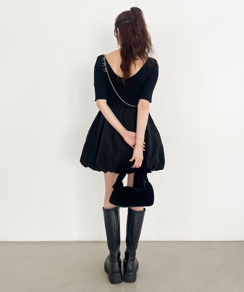 Heather（ヘザー）の「ドッキングバルーンミニワンピース 139058