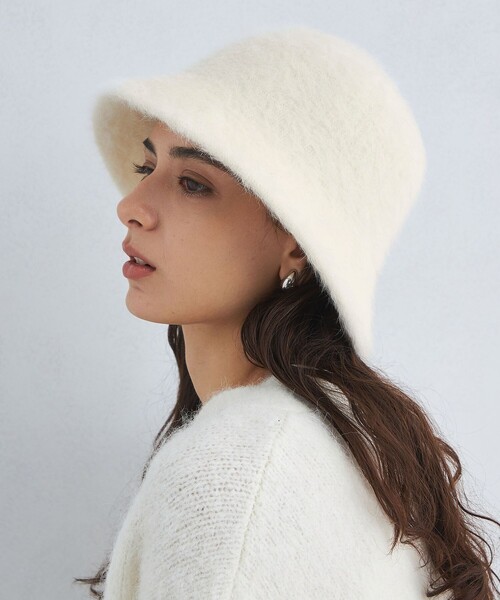 green label relaxing（グリーンレーベルリラクシング）の「ヘアリーミックス ハット③ クローシュ / クロシェ / 帽子（ハット・レディース・ブラウン/ライトグレー/ブラック/オフホワイト/ダークグレー・FREE）」の2枚目の写真