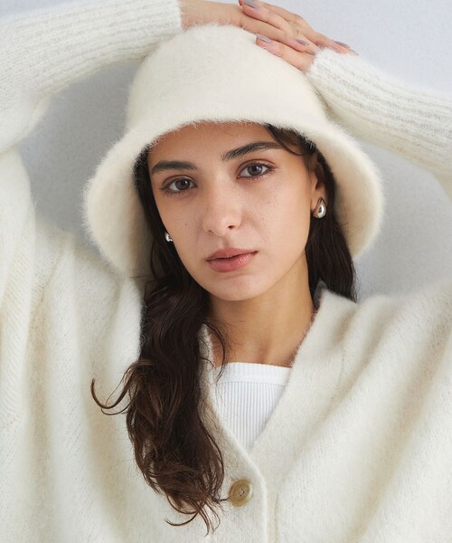 green label relaxing（グリーンレーベルリラクシング）の「ヘアリーミックス ハット③ クローシュ / クロシェ / 帽子（ハット・レディース・ブラウン/ライトグレー/ブラック/オフホワイト/ダークグレー・FREE）」の11枚目の写真