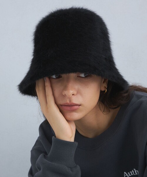 green label relaxing（グリーンレーベルリラクシング）の「ヘアリーミックス ハット③ クローシュ / クロシェ / 帽子（ハット・レディース・ブラウン/ライトグレー/ブラック/オフホワイト/ダークグレー・FREE）」の10枚目の写真