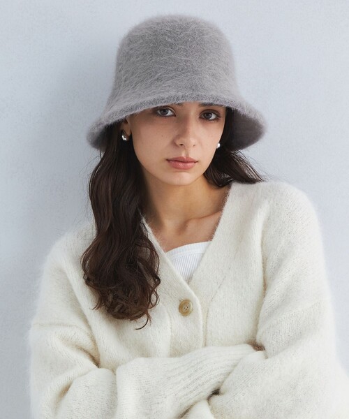 green label relaxing（グリーンレーベルリラクシング）の「ヘアリーミックス ハット③ クローシュ / クロシェ / 帽子（ハット・レディース・ブラウン/ライトグレー/ブラック/オフホワイト/ダークグレー・FREE）」の9枚目の写真