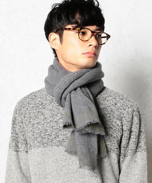 green label relaxing（グリーンレーベルリラクシング）の「MADE IN BISYU BOUCLELINE マフラー◆（マフラー・メンズ・グレー/ネイビー・フリー）」の6枚目の写真