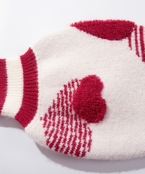 セール】【HOOK】for girls ハート立体刺繍ニットスタジャン
