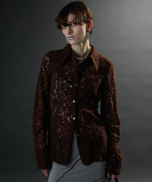 PRANK PROJECT（プランクプロジェクト）の「モールレーススリムシャツ / Mole Slim Shirt（シャツ/ブラウス・レディース・アイボリー/ブラウン・FREE）」の20枚目の写真