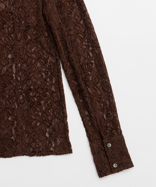 PRANK PROJECT（プランクプロジェクト）の「モールレーススリムシャツ / Mole Slim Shirt（シャツ/ブラウス・レディース・アイボリー/ブラウン・FREE）」の10枚目の写真