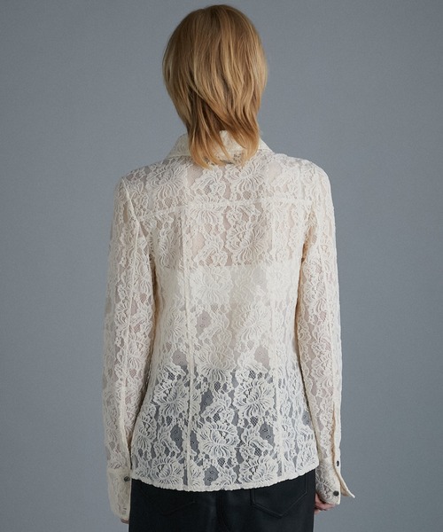 PRANK PROJECT（プランクプロジェクト）の「モールレーススリムシャツ / Mole Slim Shirt（シャツ/ブラウス・レディース・アイボリー/ブラウン・FREE）」の7枚目の写真