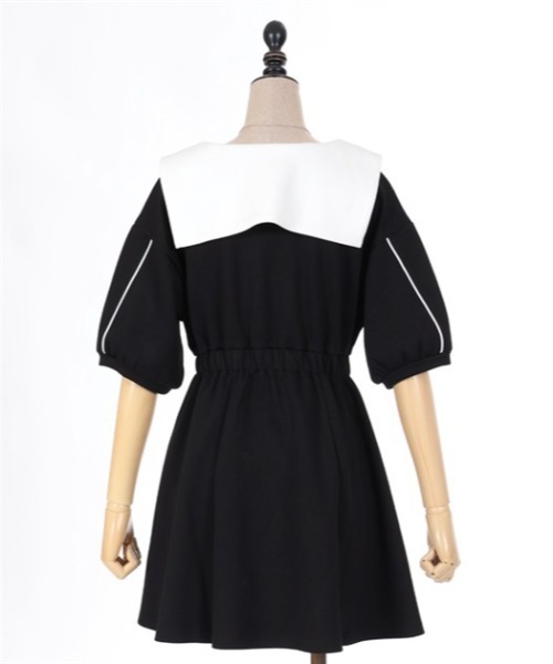 axes femme POETIQUE（アクシーズファムポエティック）の「セーラーカラーカットワンピース（ワンピース・レディース・ピンク/サックスブルー/ブラック・MEDIUM）」の9枚目の写真