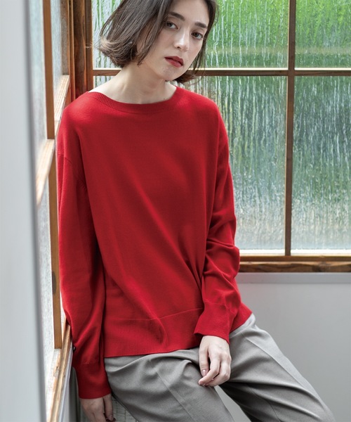 セール】《S-LLsize/6color》ボートネックニット／FILIVIVI