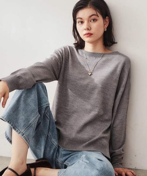 セール】《S-LLsize/6color》ボートネックニット／FILIVIVI
