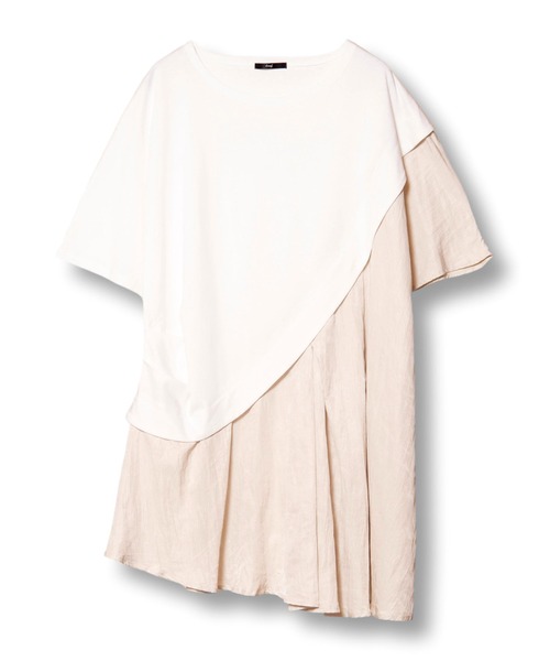 OSMOSIS（オズモーシス）の「切替アシンメトリーTシャツ（Tシャツ/カットソー・レディース・アイボリー/ブラック/グレー・ONE SIZE）」の18枚目の写真