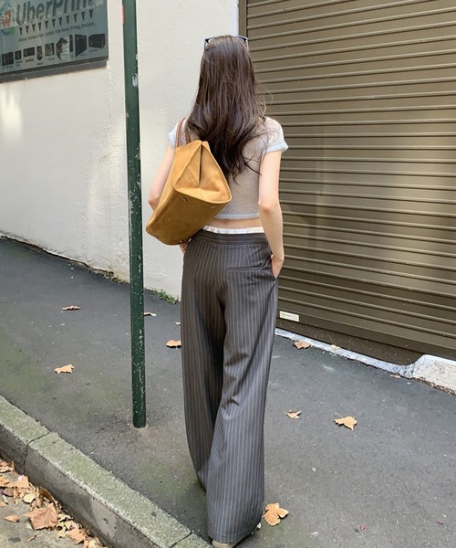 HALEY PESCA（ヘーリーペスカ）の「HALEY PESCA/ダブルウエスト　イージースラックス（スラックス・レディース・ネイビー/グレー・FREE/SMALL/MEDIUM）」の11枚目の写真