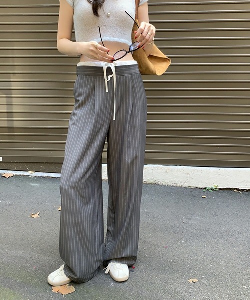 HALEY PESCA（ヘーリーペスカ）の「HALEY PESCA/ダブルウエスト　イージースラックス（スラックス・レディース・ネイビー/グレー・FREE/SMALL/MEDIUM）」の9枚目の写真